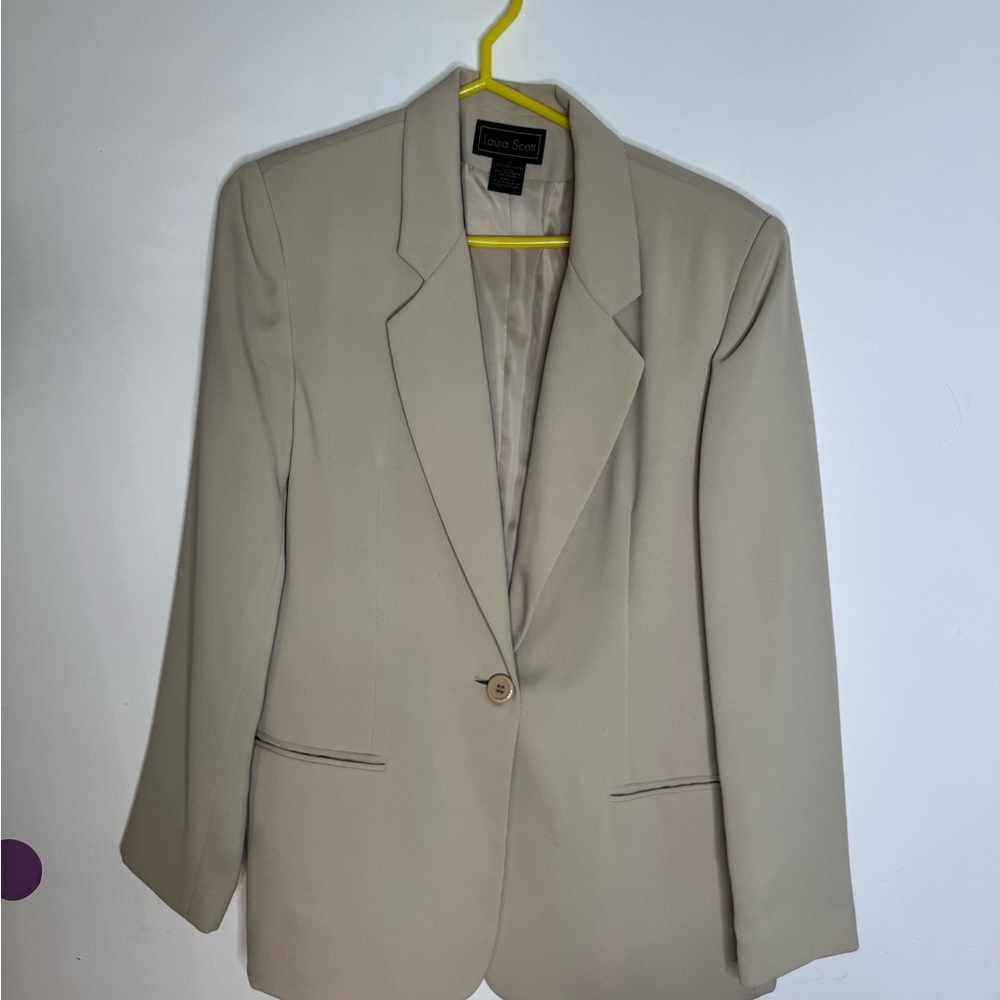 Vintage 90s Beige Blazer Jacket